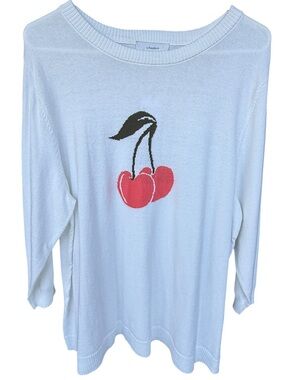 Light weight CJ  Cherry Graphic Sweater 1X